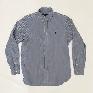 Ralph Lauren Mens Long Sleeve Button Down blue and white pinstripe size 16.5/42